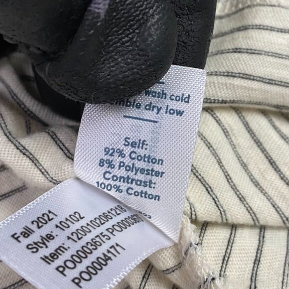 Marine Layer Henley Shirt Men's XL Ivory Black Stripe Long Sleeve - Picture 9 of 10